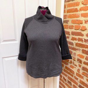 NWT Dakini Two Tone Diamond Print 3/4 Sleeve Crossover Neck Sweater